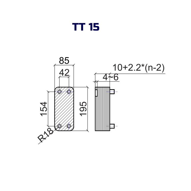 Теплообменник ТТ15-30H (30 бар)