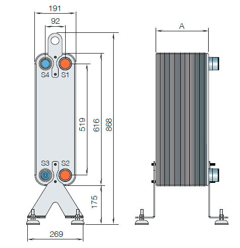 Паяный теплообменник испаритель Alfa Laval AC112-250 Паяный теплообменник испаритель Alfa Laval AC112-250