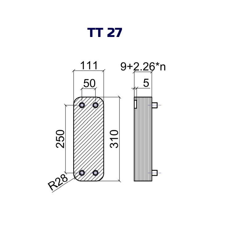 Теплообменник ТТ27-100Н
