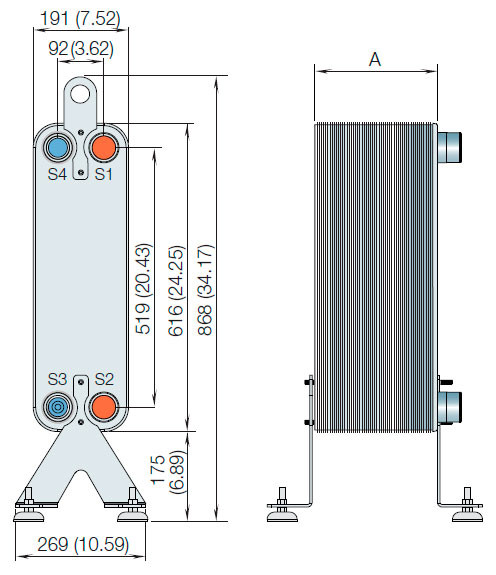Паяный теплообменник испаритель Alfa Laval AC220-220 Паяный теплообменник испаритель Alfa Laval AC220-220
