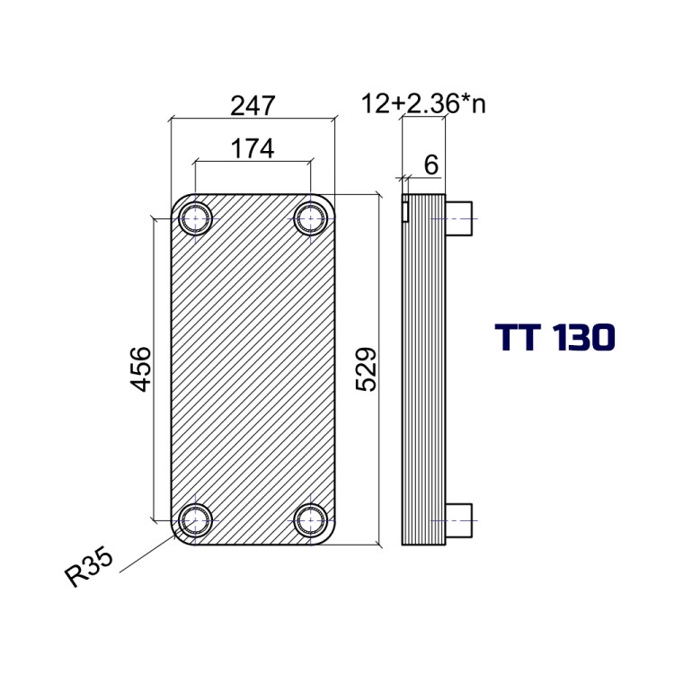 Теплообменник ТТ130-100Н
