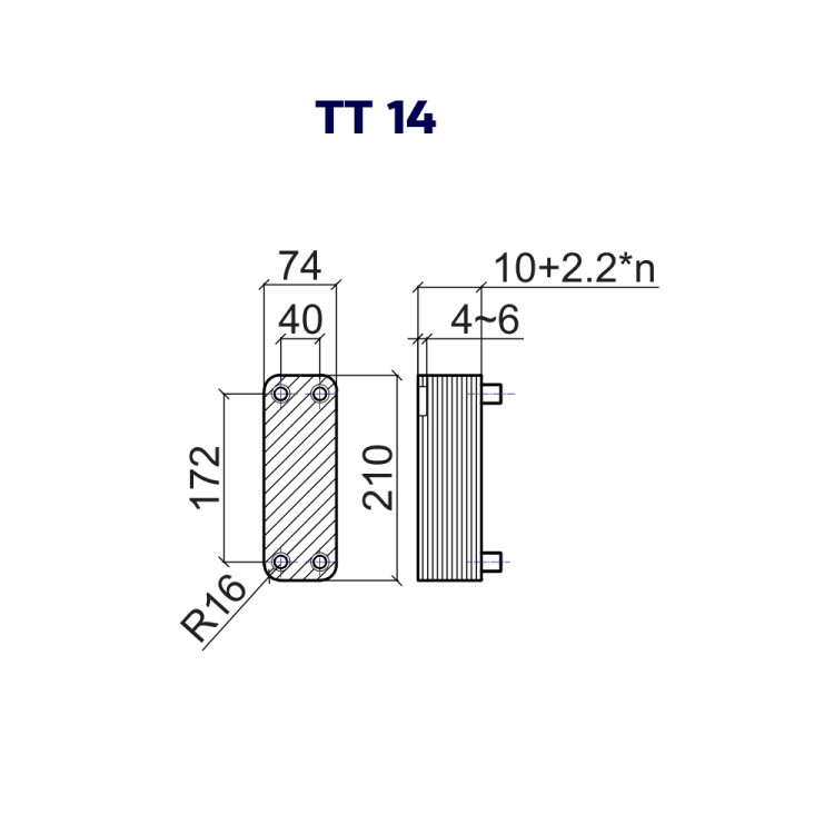 Теплообменник TT14Z-40H-4.5