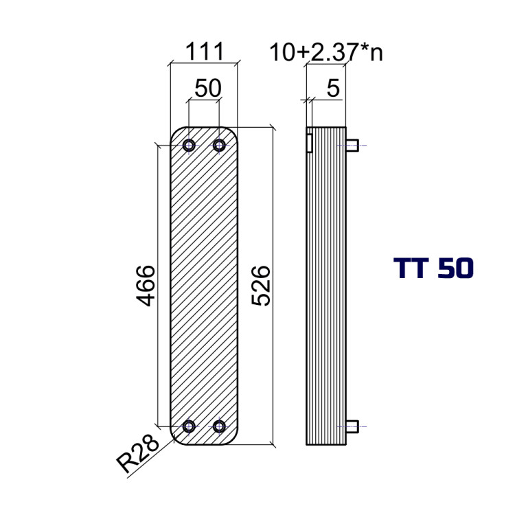 Теплообменник ТТ50C-40H