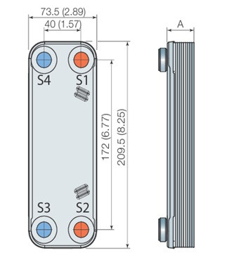 Паяный теплообменник испаритель Alfa Laval AC16-14 Паяный теплообменник испаритель Alfa Laval AC16-14
